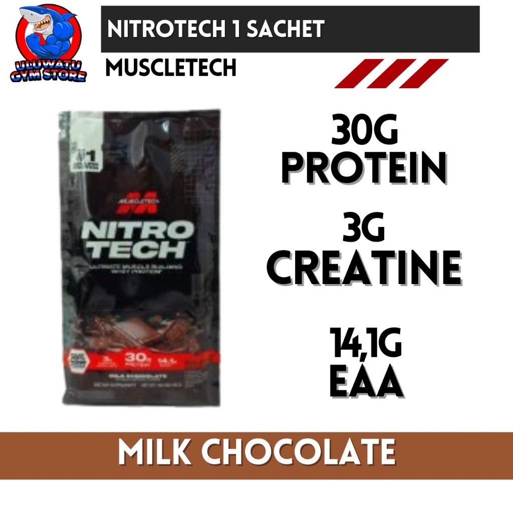 

MUSCLETECH NITROTECH NITRO TECH PERFORMANCE Sachet WHEY 1 Serving USA Whey Protein Travel Size