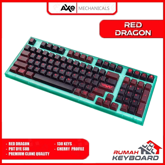 AXE MECHANICALS - Cherry - Red Dragon - PBT - Dye Sub - Keycaps - Keycaps