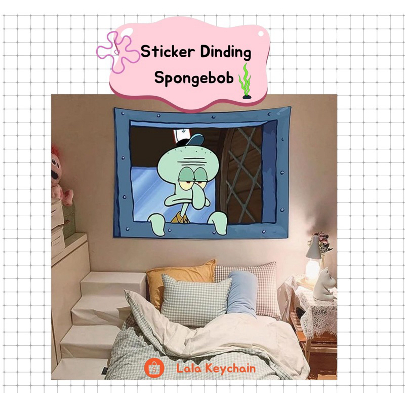Sticker dinding spongebob stiker jendela spongebob