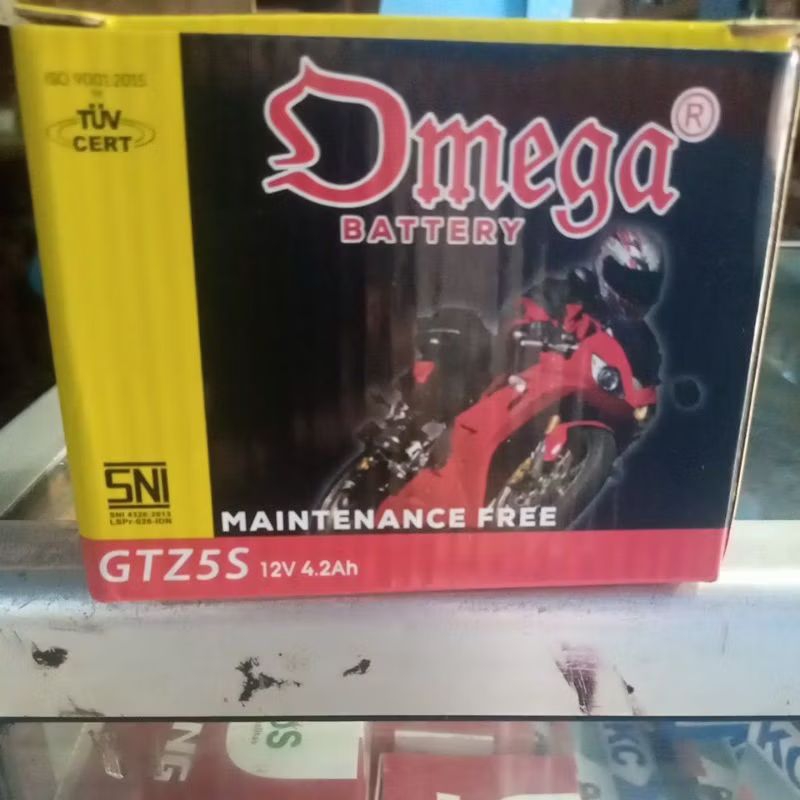 AKI MOTOR OMEGA dan TOYO  GTZ5S // ACCU VARIO OLD BEAT SCOOPY REVO KARISMA SUPRA125 MIOJ VIXION //AK