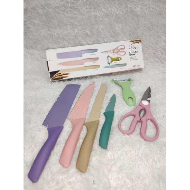 Pisau set rainbow 1 set isi 6 pcs