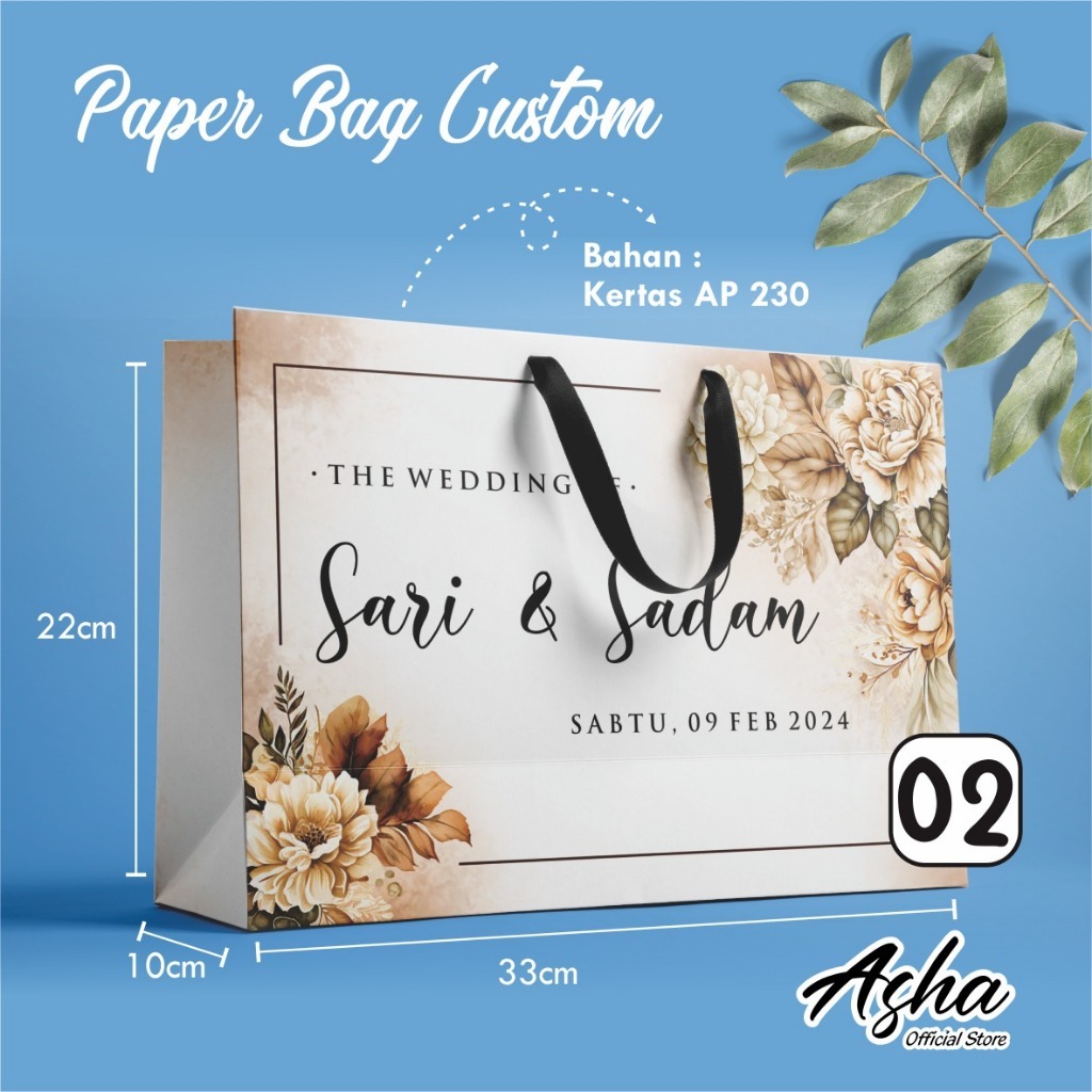 

PAPER BAG CUSTOM - TAS PAPER BAG BRIDESMAID SIMPLE FULL COLOUR - PAPER BAG BAHAN GLOSSY FREE DESIGN