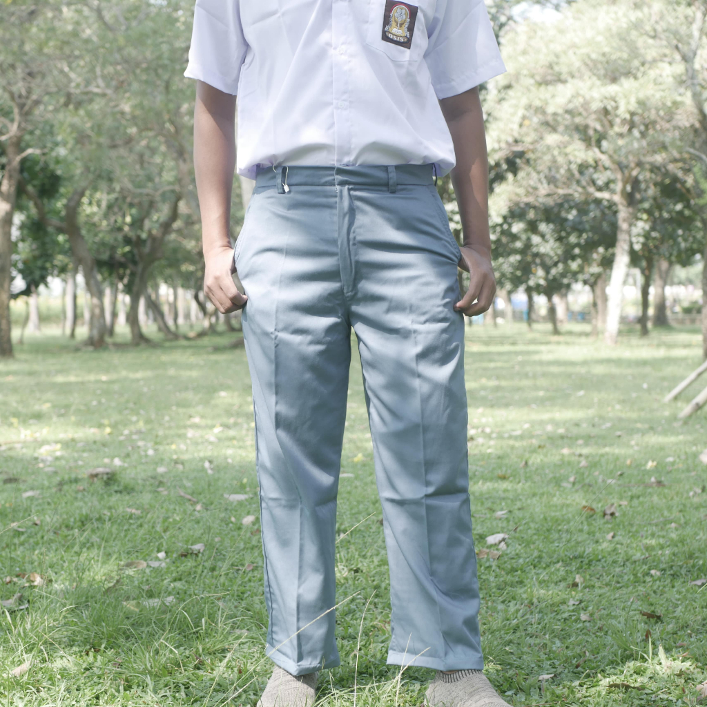 Seragam Sekolah Celana Panjang PDH SMA Abu Abu Nagata Drill