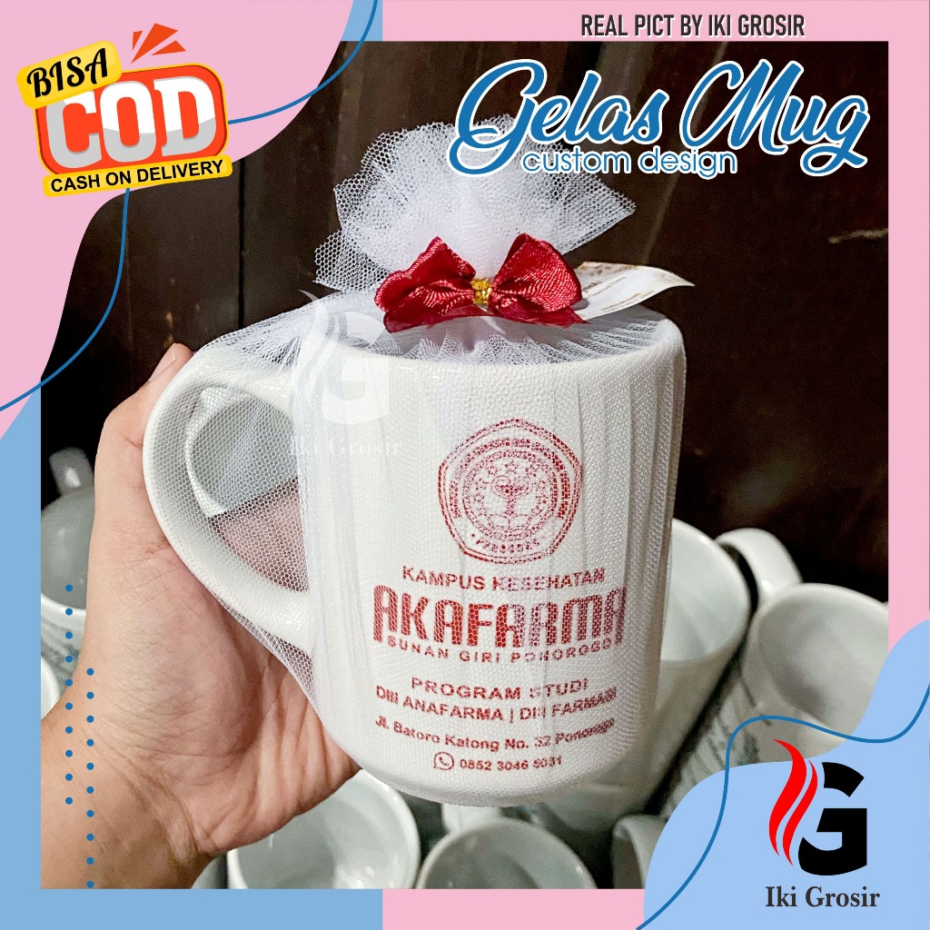 Mug Custom Souvenir Pernikahan Gelas Free Custom Foto Desain Full Color