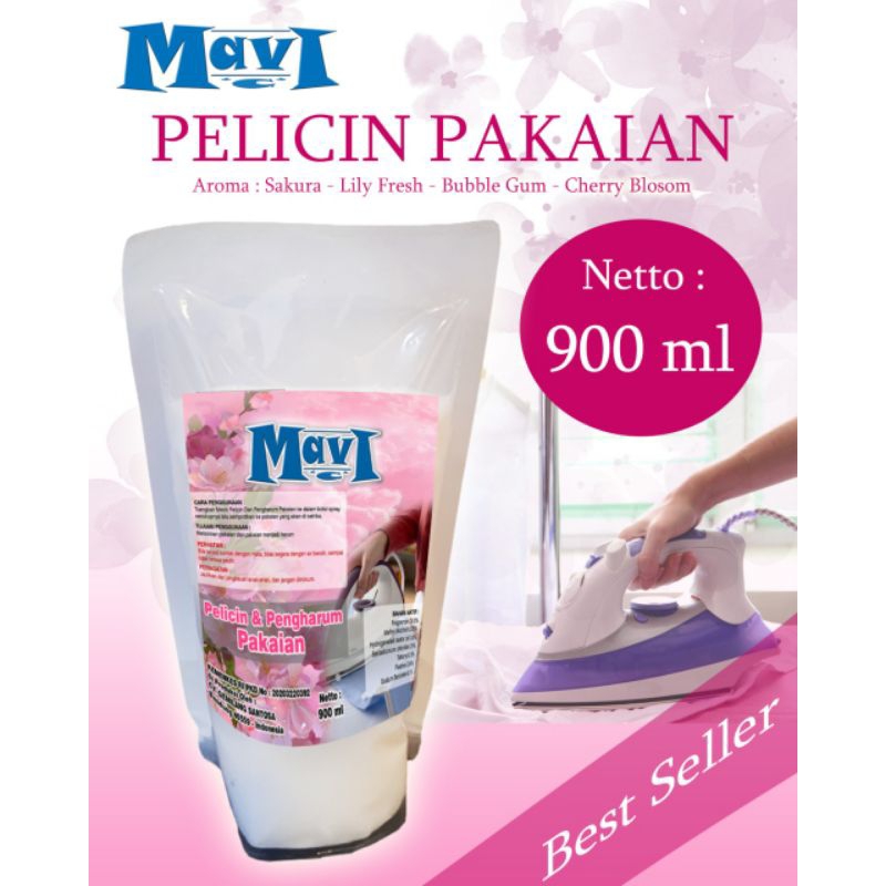 Pelicin Setrika Pakaian Pewangi Laundry Mavic 900 Ml Pouch