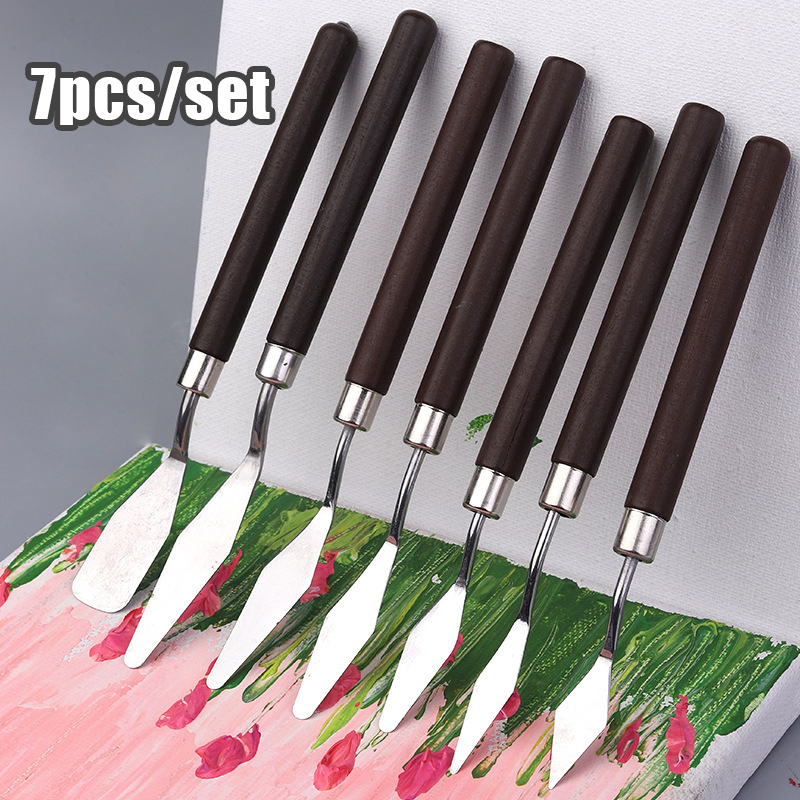 

7pcs Painting Knife Set - Pisau Palet Lukis Minyak Stainless Steel & Gagang Kayu