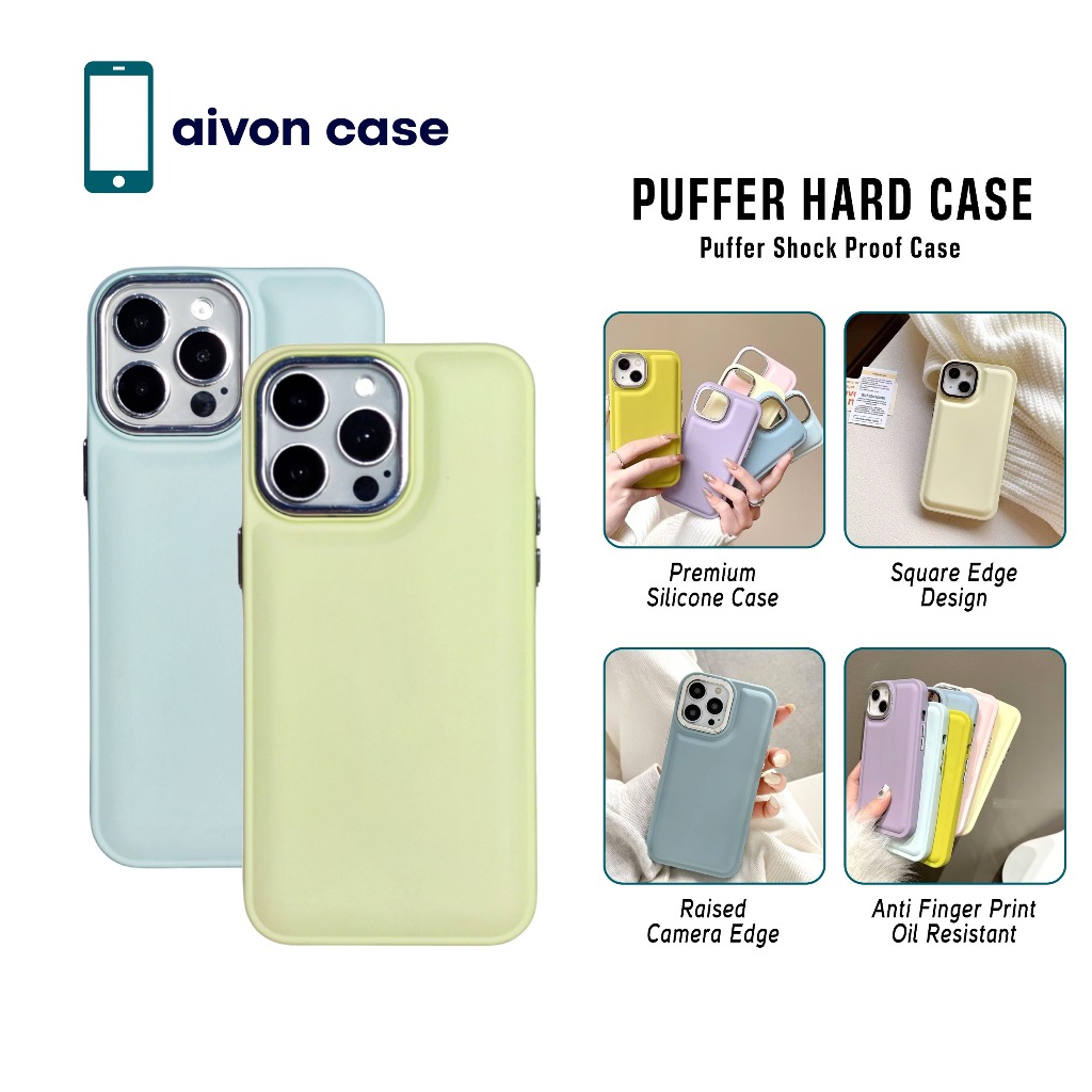 CASE PUFFER SHOCKPROOF METAL FOR IPHONE 13 13PRO 13PROMAX 14 14PRO 14PROMAX 15 15PRO 15 PROMAX EC-00