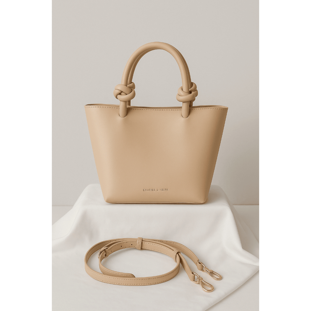 CK Knotted Handle Tote Bag – Nude Elegan