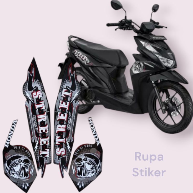 stiker striping skotlet lis body motor honda beat street fi cbs iss eco esp tahun 2023