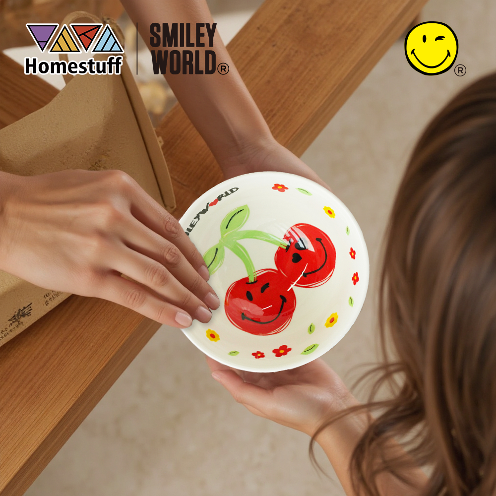 New [SNI] HOMESTUFF x SmileyWorld / Hampers Mangkok Set SmileyWorld / Motif SmileyWorld lucu / Bowl