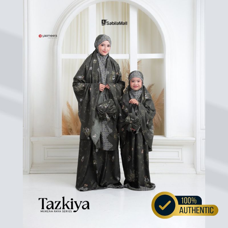 SabilaMall - Mukena Tazkiya Bahan Tidak Gerah Ukuran Anak dan Dewasa Sehari Hari by Yasmeera