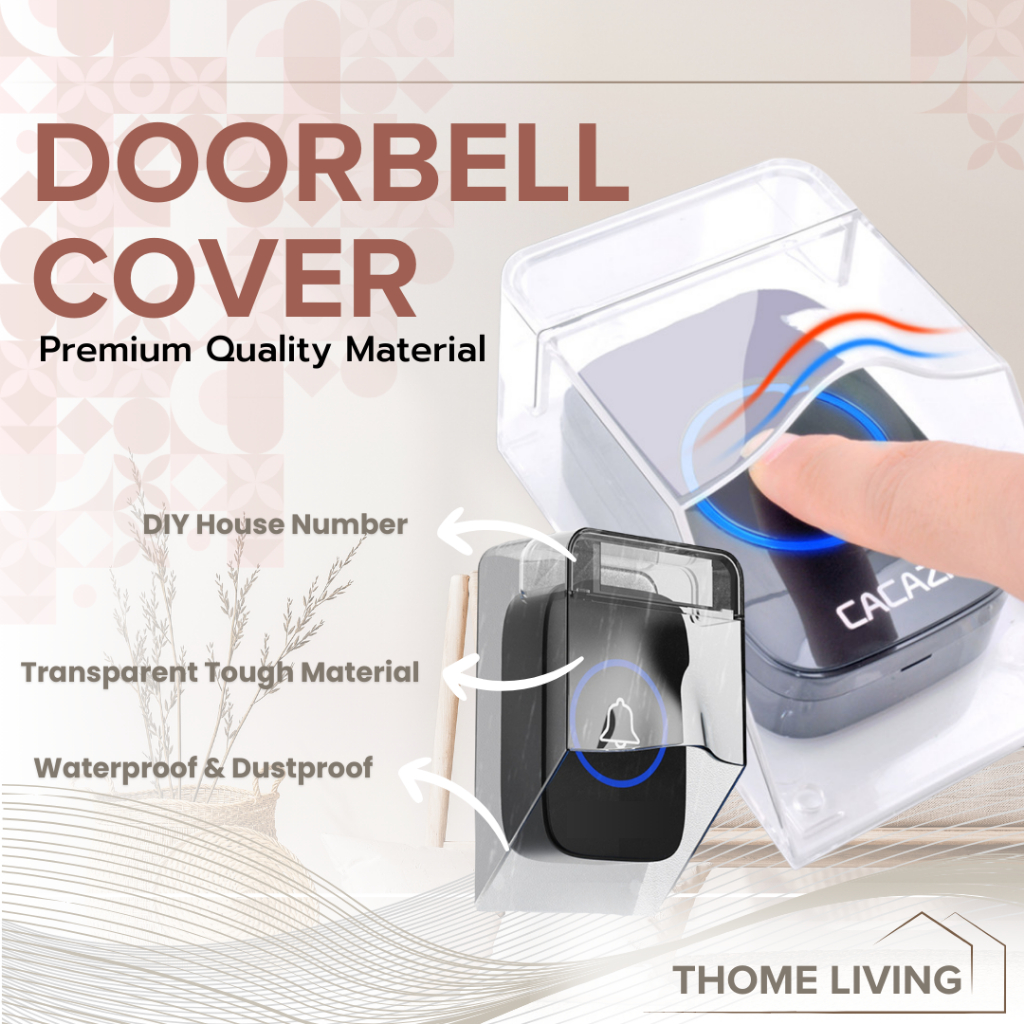 THOME Rain Cover Bel Rumah Tutup Pelindung Bel Rumah Transparan Outdoor Waterproof Cover