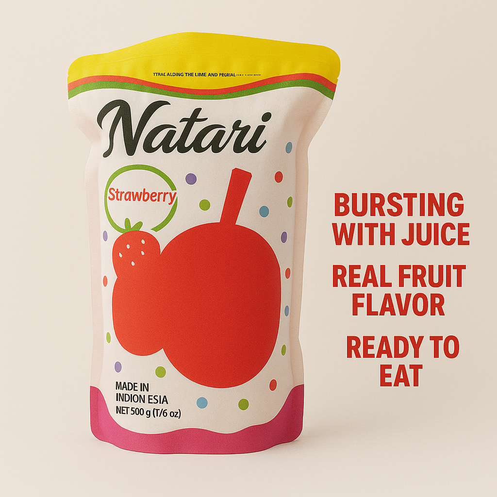 

Popping Boba Strawberry 500gr - Boba Pecah dimulut - Toping Aneka Minuman - BobaProduction