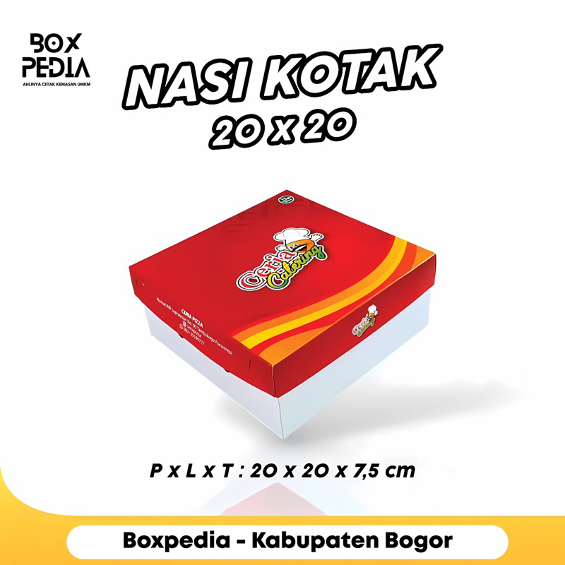 Box Catering Duplek Custom Premium -Tutup Terpisah - Cetak Logo & Desain Sendiri (Minimal Order) Kot