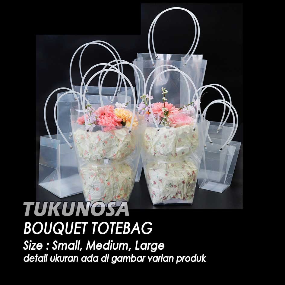 

BOUQUET TOTEBAG Transparent Flower Bouquet Bag Tas Mika Plastik Bunga Polos Bening