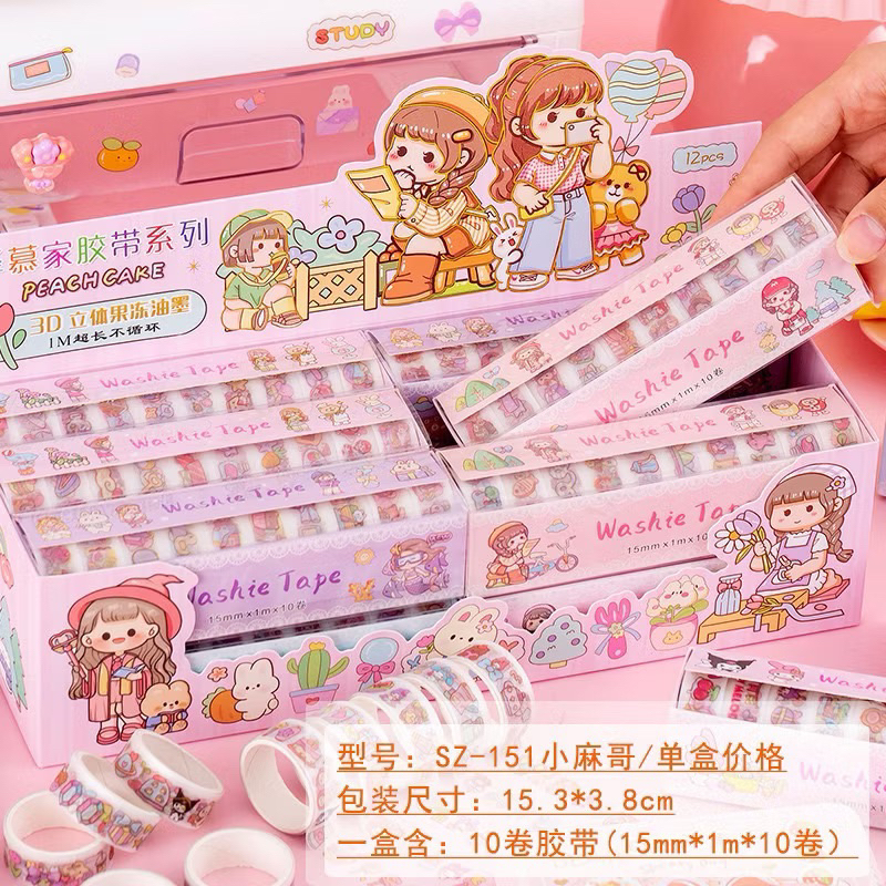 

Solasi washi tape isi 10pc sticker roll momo diy stiker gulung solatip isolasi dekorasi jurnal journal washitape lucu dekorasi decoration scrapbook kerajinan tangan craft seni art label selotip maskong tempel lakban bening rolling transparan kaca kawaii