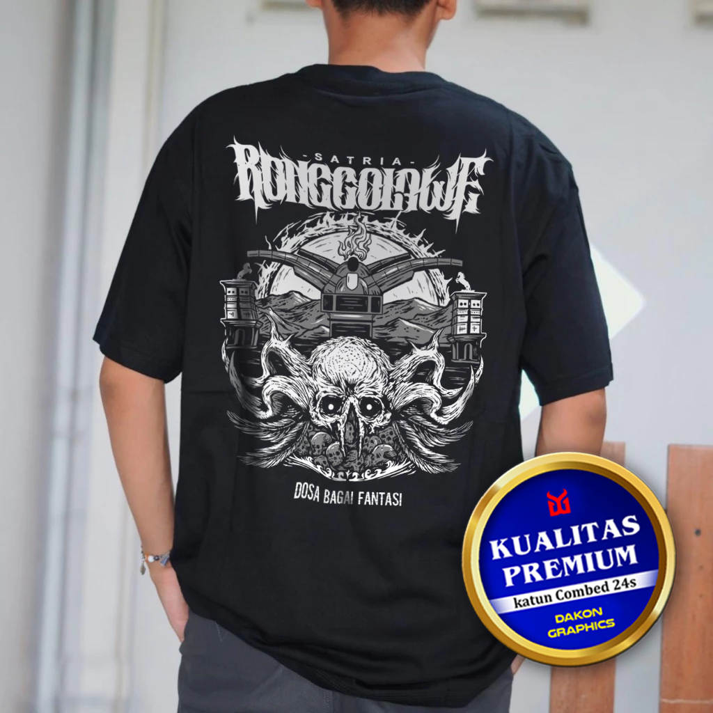 Kaos satria ronggolawe kaos distro katun combed 24s/ ronggolawe original dakon graphics / kaos nusan