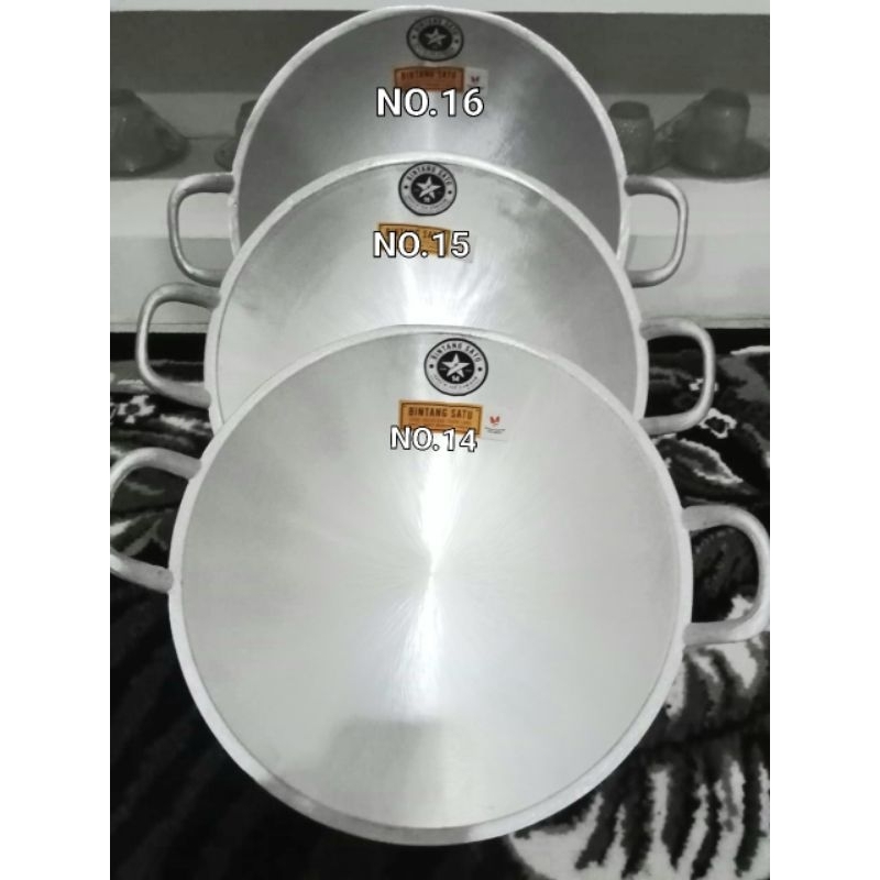 wajan ceper/penggorengan no.14 15 16 bahan aluminium tebal