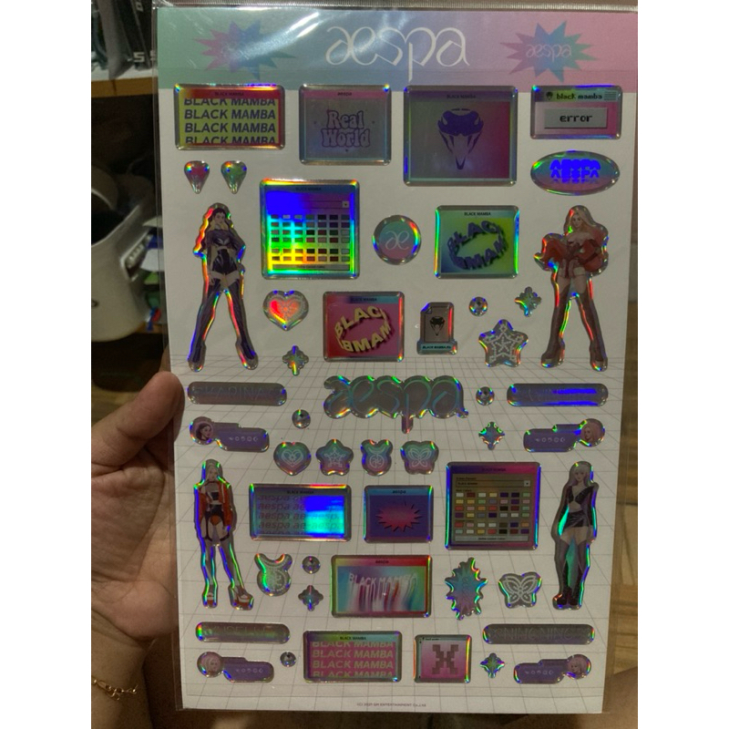 Offcial Sticker Epoxy aespa Black Mamba karina giselle winter ningning