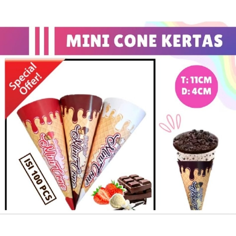

Kemasan Es Krim Mini Cone Kertas Cone Ice Cream Cone Bungkus Eskrim Korneto Bungkus Contong Eskrim Korneto