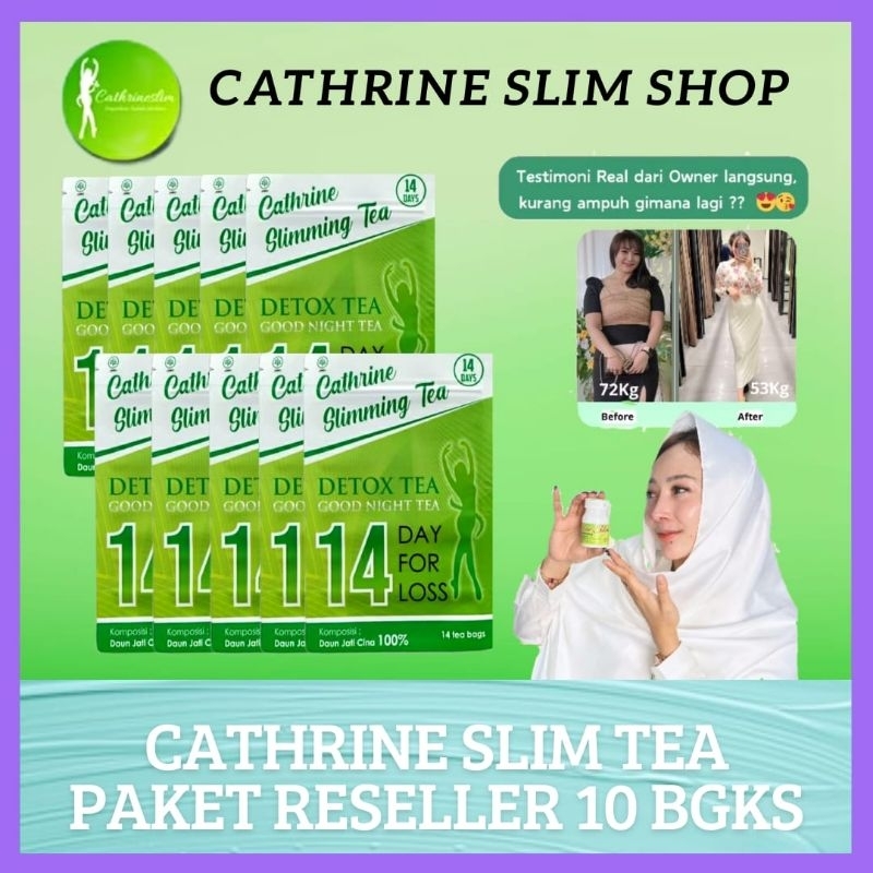 

CATHRINE SLIM TEA PAKET RESELLER 10 BUNGKUS