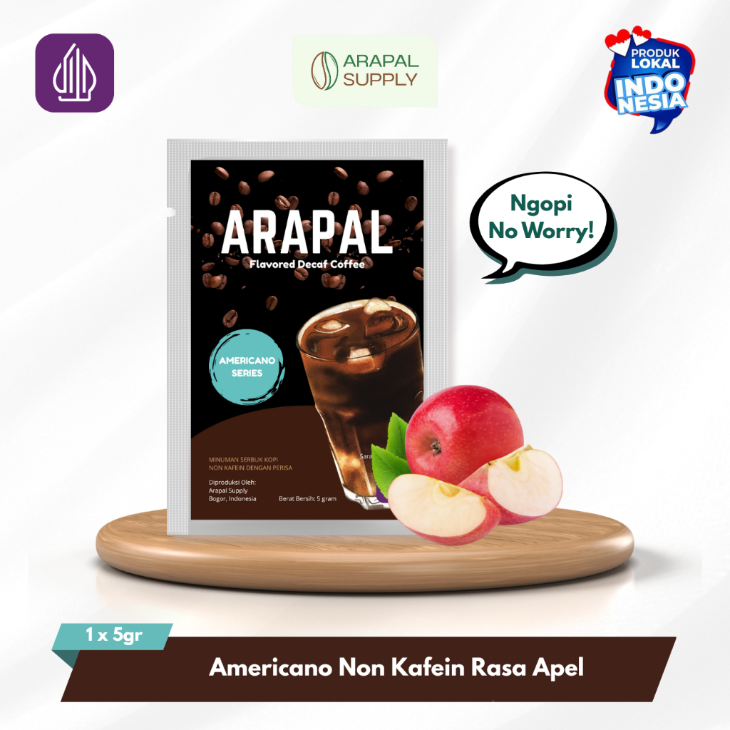 

ARAPAL COFFEE - Decaf Americano Apple (Kopi Instant Tanpa Ampas Non Kafein)