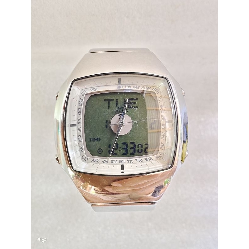 Jam Tangan Seiko H022-5000 R-SUS Analog Digital Original Asli
