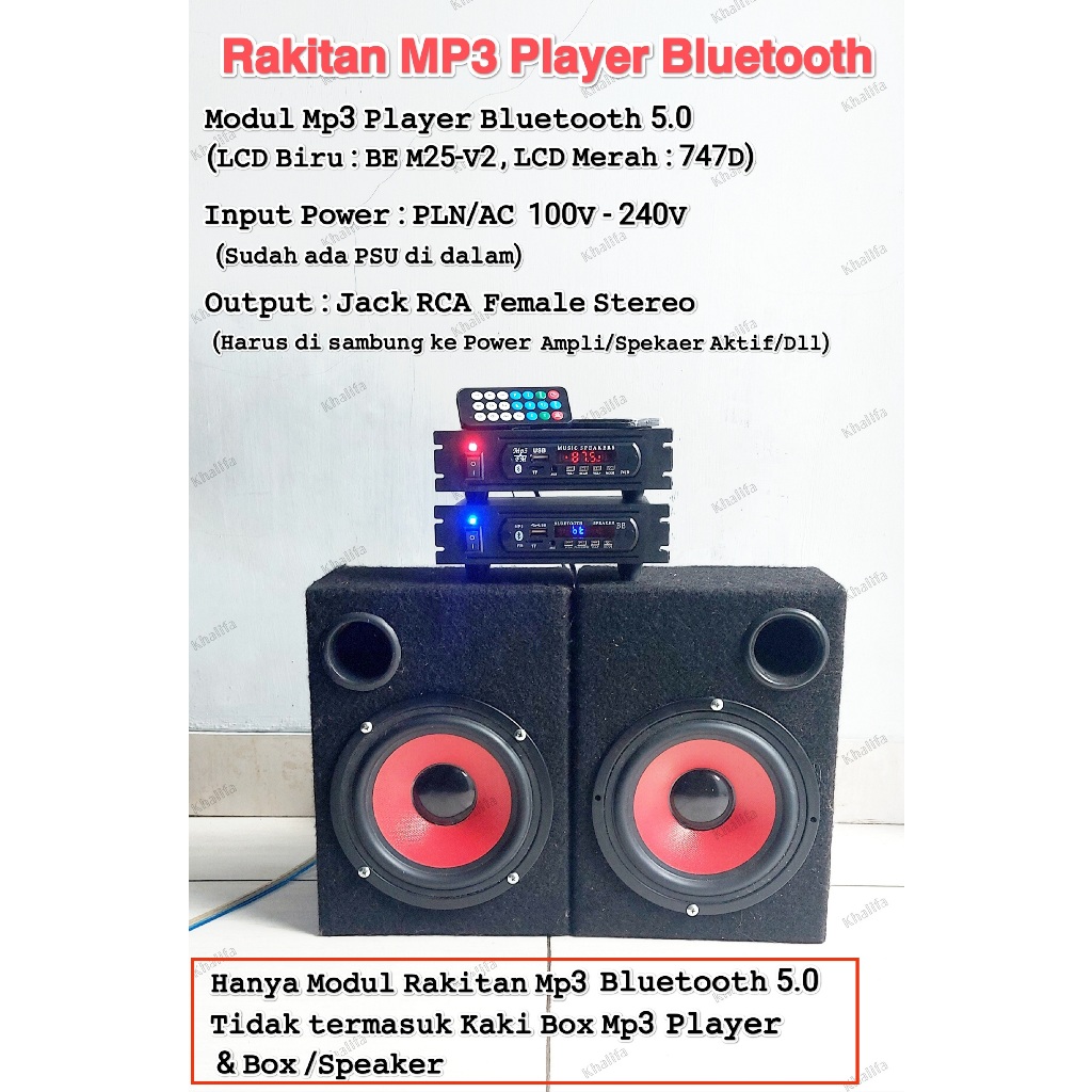 DIY Kit Mp3 Player Bluetooth 5.0 Sudah Dengan Adaptor PSU Listrik AC PLN Stereo Blutut Lengkap Siap 