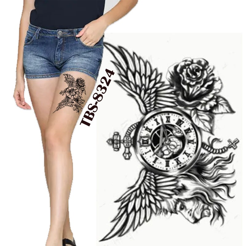 Tattoo Temporer MODEL JAM SAYAP DEWA temporary terbaru TBS-8324 anti air