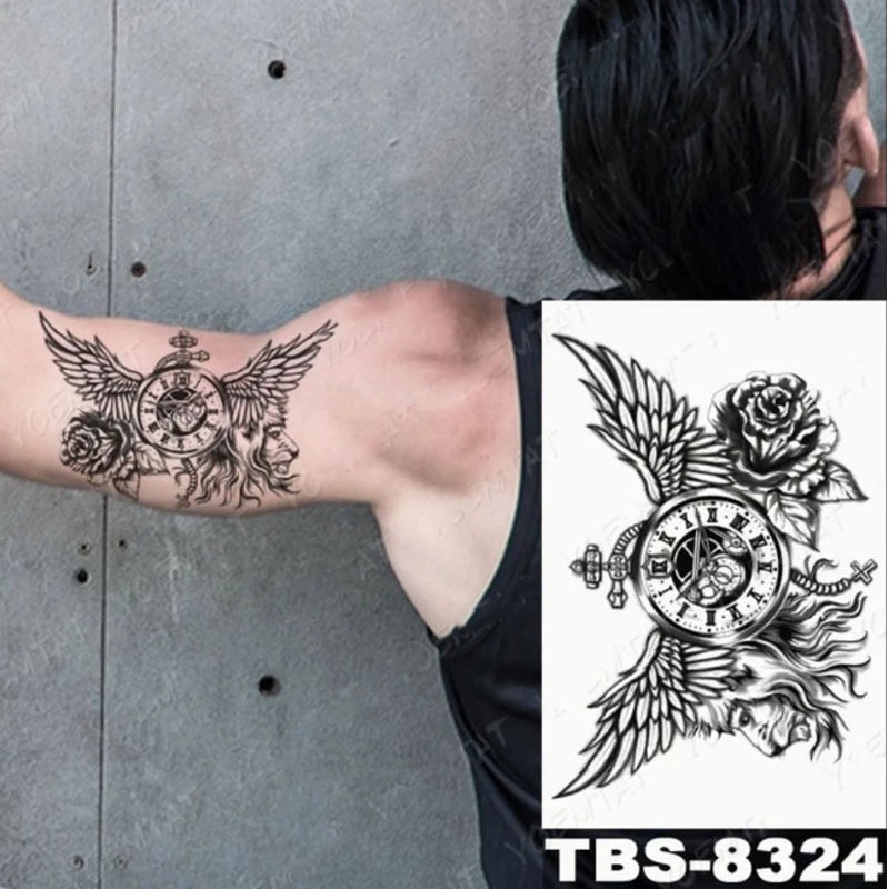 Tattoo Temporer TBS-8324 MODEL JAM SAYAP DEWA | TATTOO BASIC TEMPEL