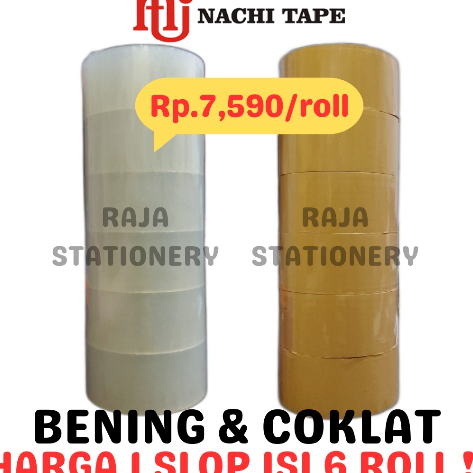 

Terbaik LAKBAN NACHI 48MM 1 YARD 2 INCH LAKBAN BENING LAKBAN COKLAT OPP TAPE 1 SLOP ROLL 6PCS