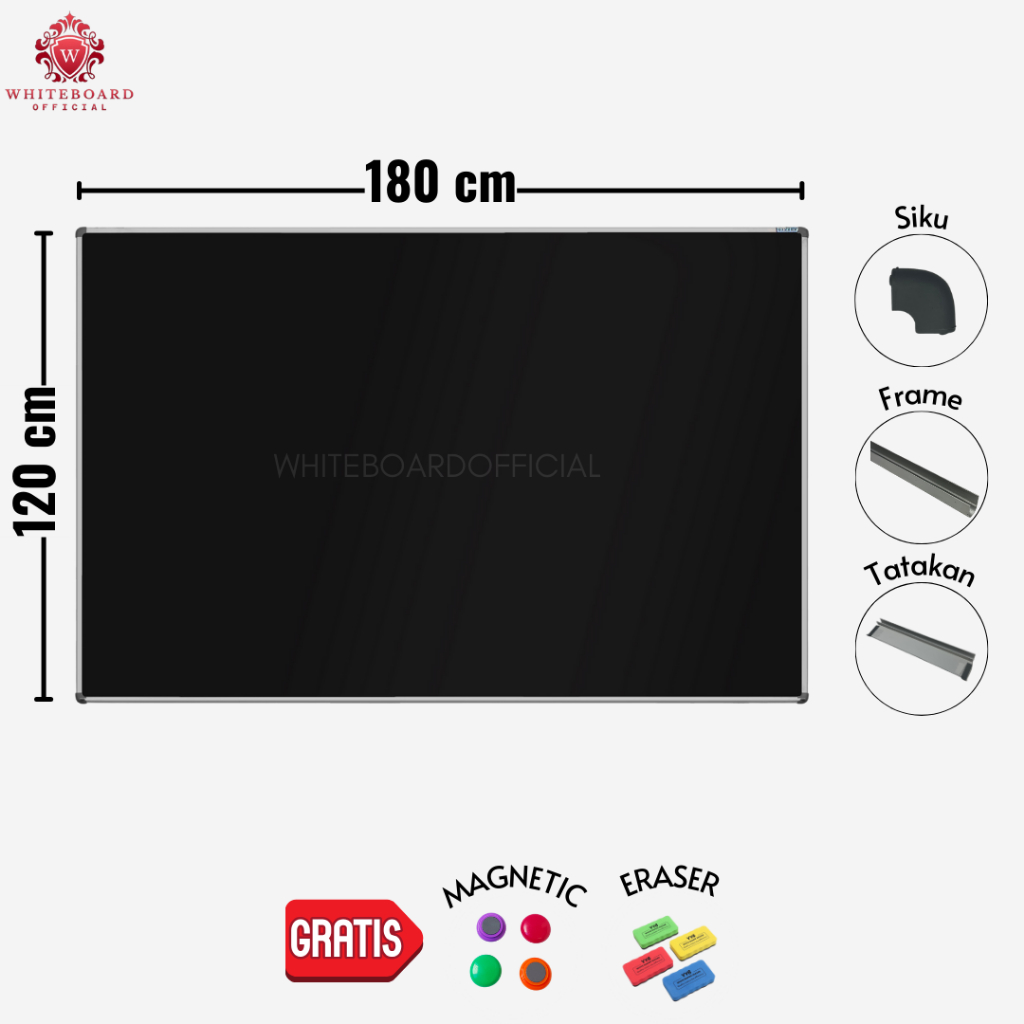 

SAKANA Papan Tulis Blackboard Magnet 120x180cm Gantung / Black Board / Chalkboard / Papan Board