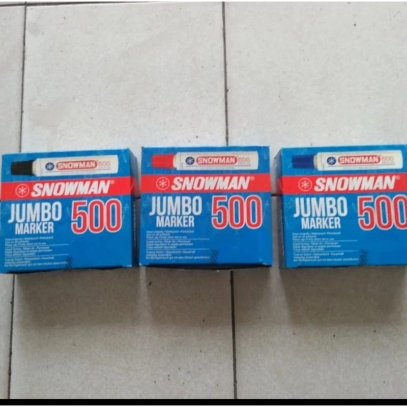 

Snowman Spidol Permanen Jumbo Marker 500 Biru / Hijau / Hitam / Merah - Doz isi 12 Pcs..