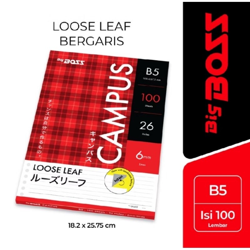 

Kertas Loose Leaf isi Binder Big Boss B5 100 lembar