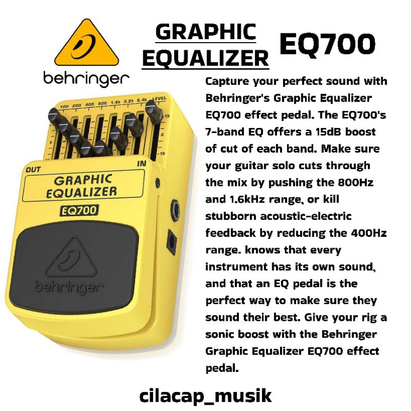 EFEK GITAR BEHRINGER EQ700 GRAPHIC EQUALIZER EFEK EQUALIZER GITAR ELEKTRIK