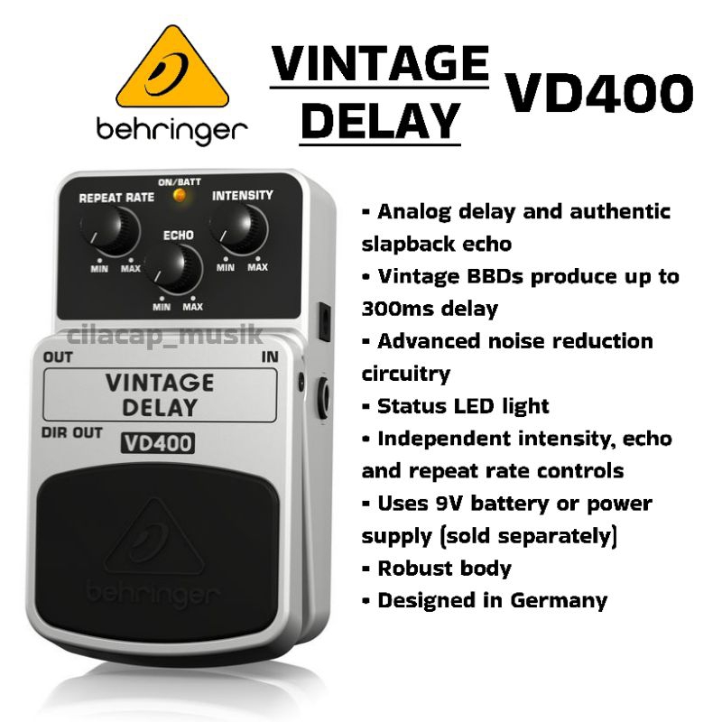 EFEK GITAR DELAY BEHRINGER VD400 VINTAGE DELAY