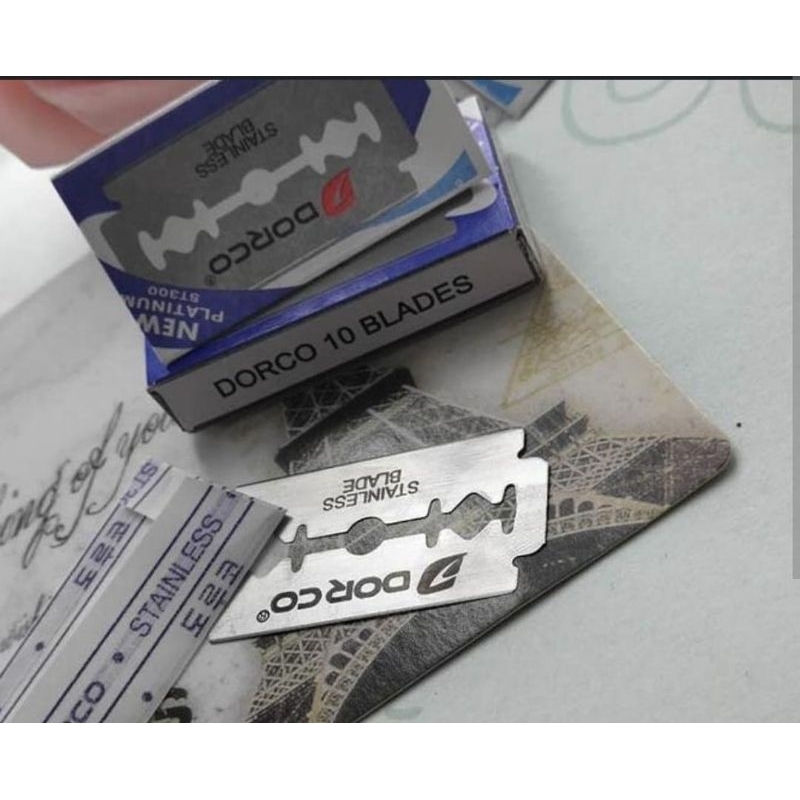 Silet dorco biru original razor kerik jenggot 10kotak 100silet