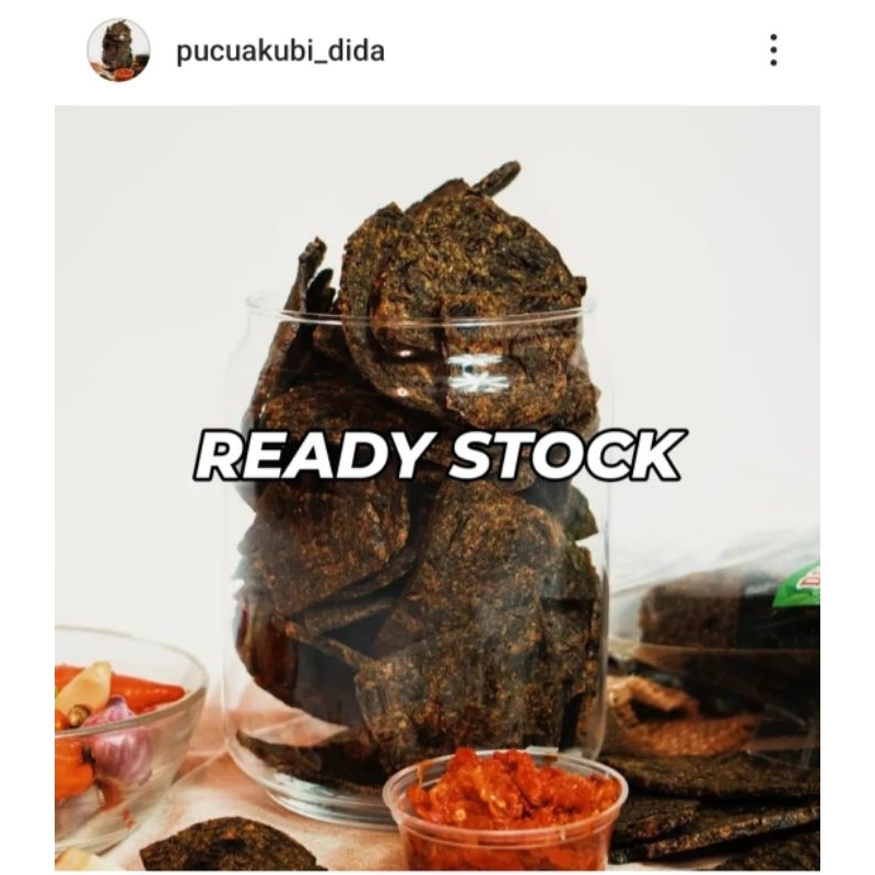 

Dendeng vegetarian dr Daun singkong tp rasa Dendeng daging/paru goreng @pucuakubi_dida
