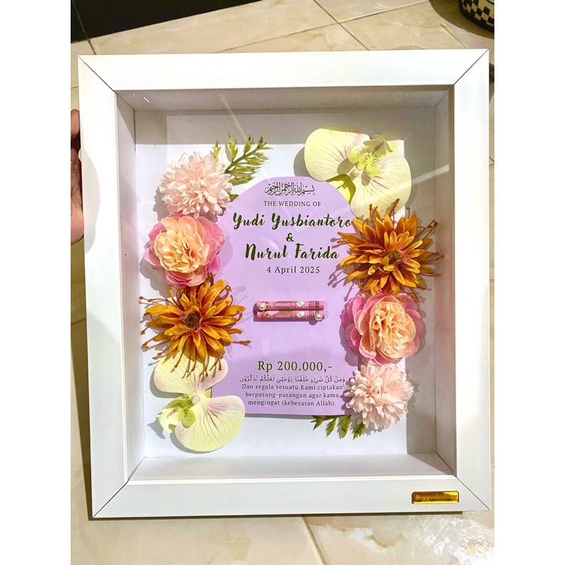 bingkai Mahar simple murah mahar pernikahan uk 30x35