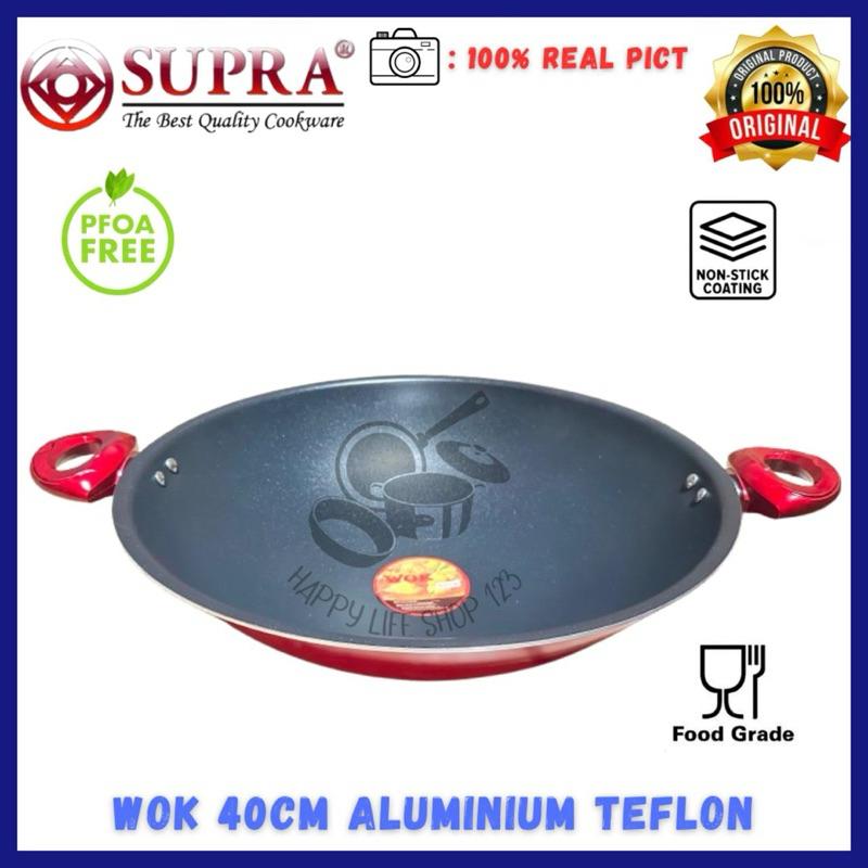 Wajan Supra 40cm / Wok 40cm Aluminium / Wajan Aluminium Teflon 40cm