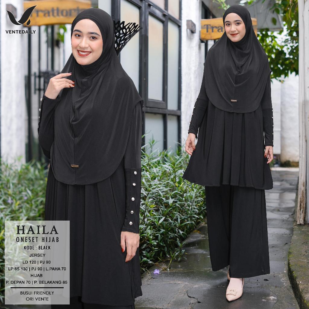 HAILA SET HIJAB SERES BY VENTEDAILY GAMIS DRESS BAJU WANITA OUTFIT LEBARAN OUTFIT KONDANGAN BAJU KEC