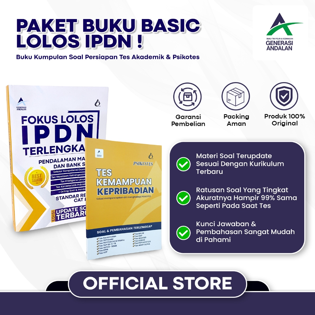 Paket Buku SKD IPDN dan Psikotes Sekolah Tinggi Kedinasan Buku kumpulan Soal Psikotes Terbaru