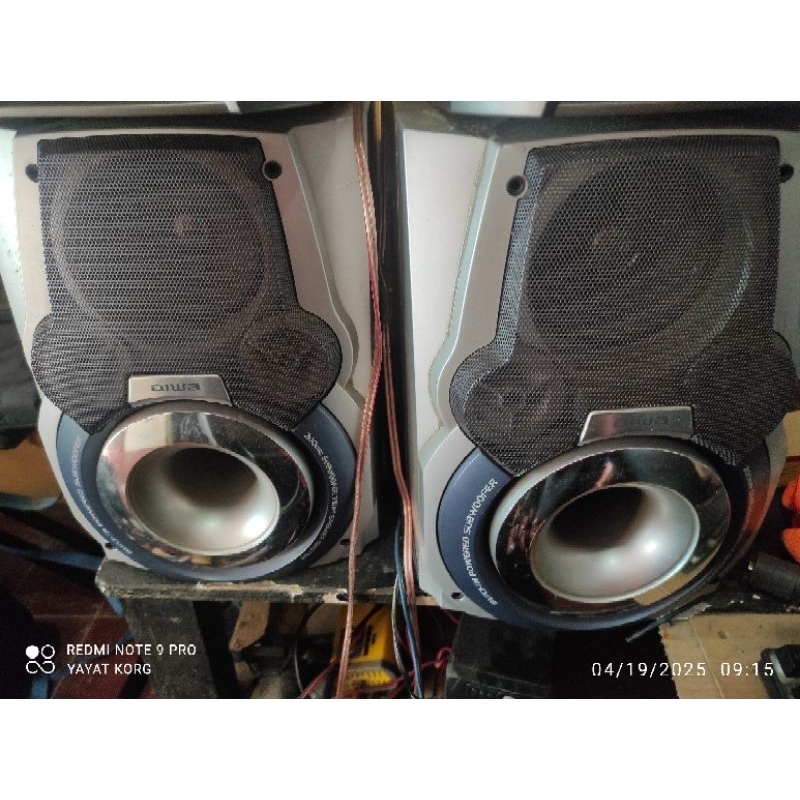 Aiwa sx wnsz85 speaker pasif built in subwoofer 8 inch mulus hifi compo