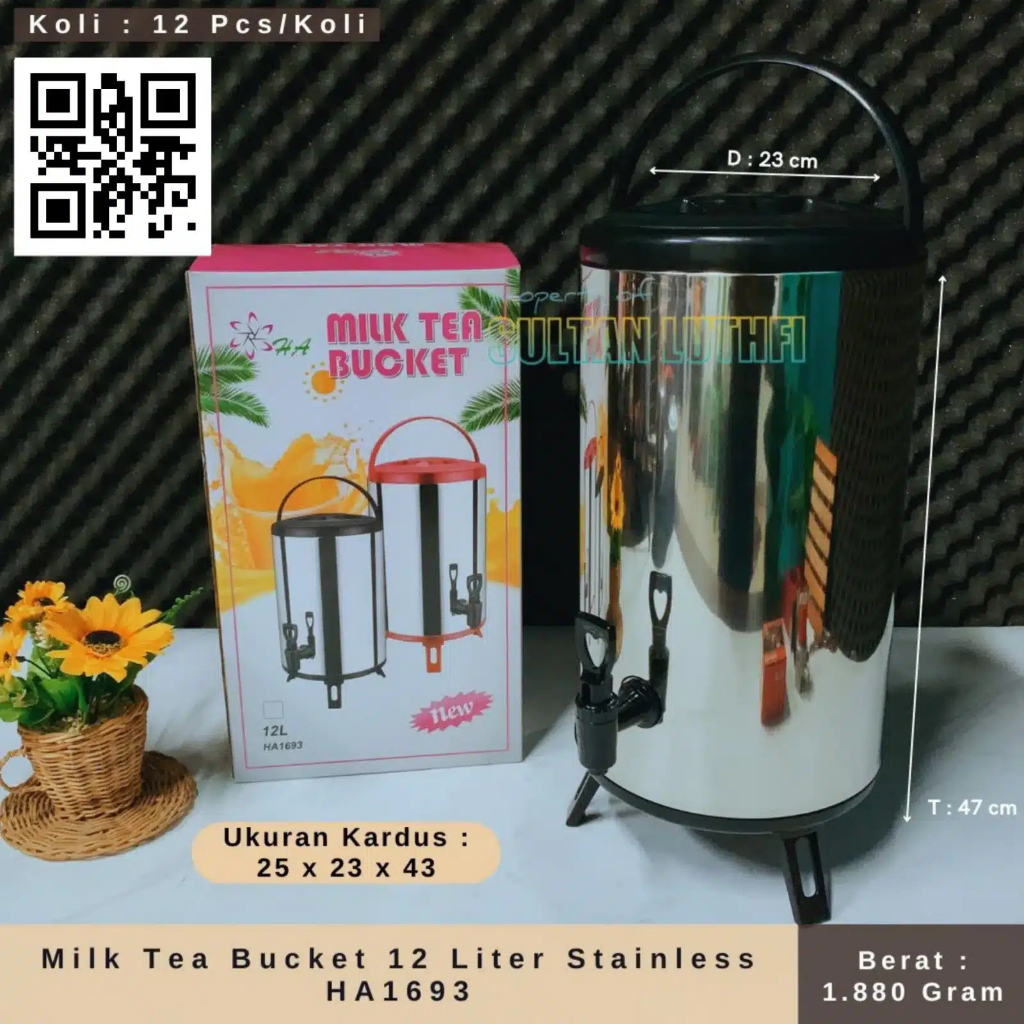 Milk Tea Bucket 12 Liter Stainless HA1693