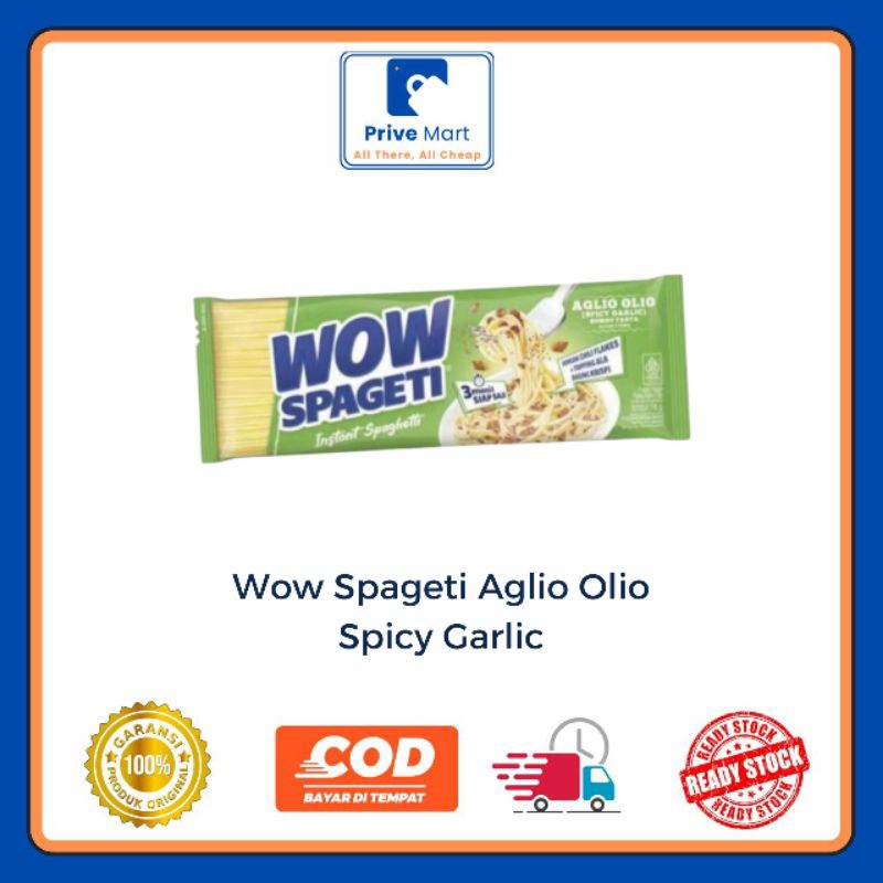 

Wow Spageti Aglio Olio Spicy Garlic 75g Prive Mart