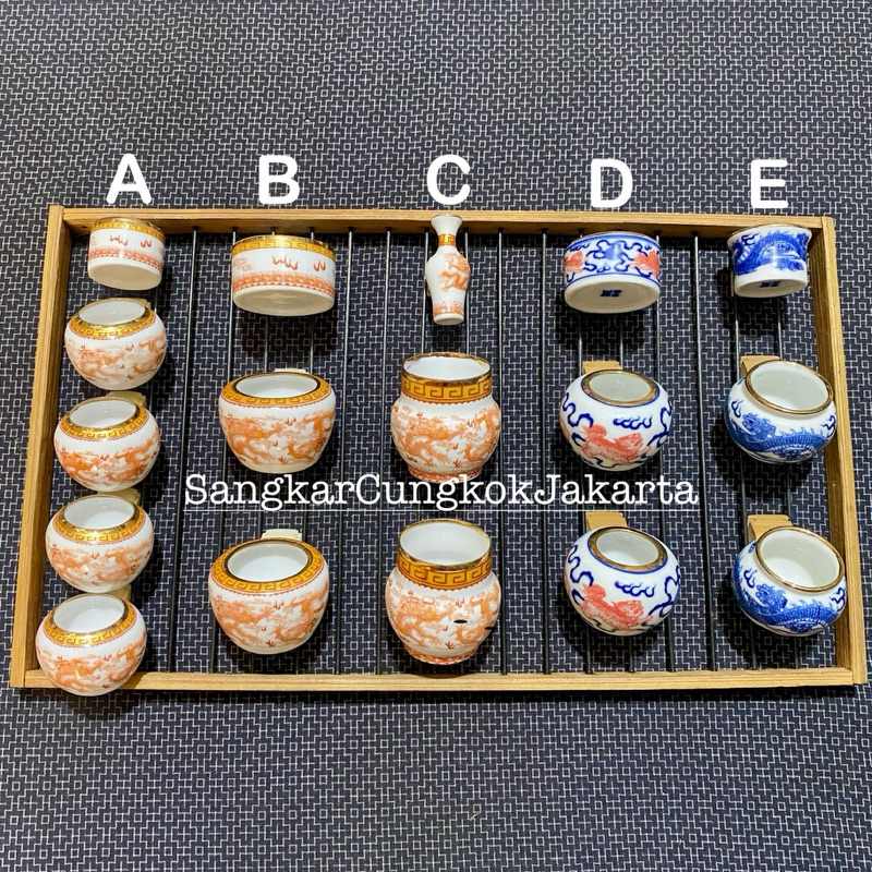 Cepuk Keramik Sangkar Burung Kecil Pleci Sogon set 5pcs