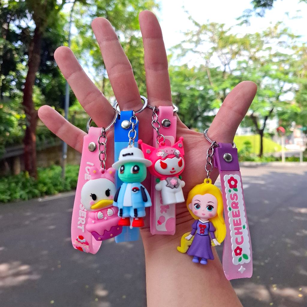 [GKI6] Key Chain Gantungan Kunci Rubber Karet Karakter Kartun Pokemon