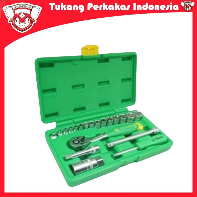 Tekiro kunci sok 21 pcs Shock sock socket mata anak kunci Shock set socket