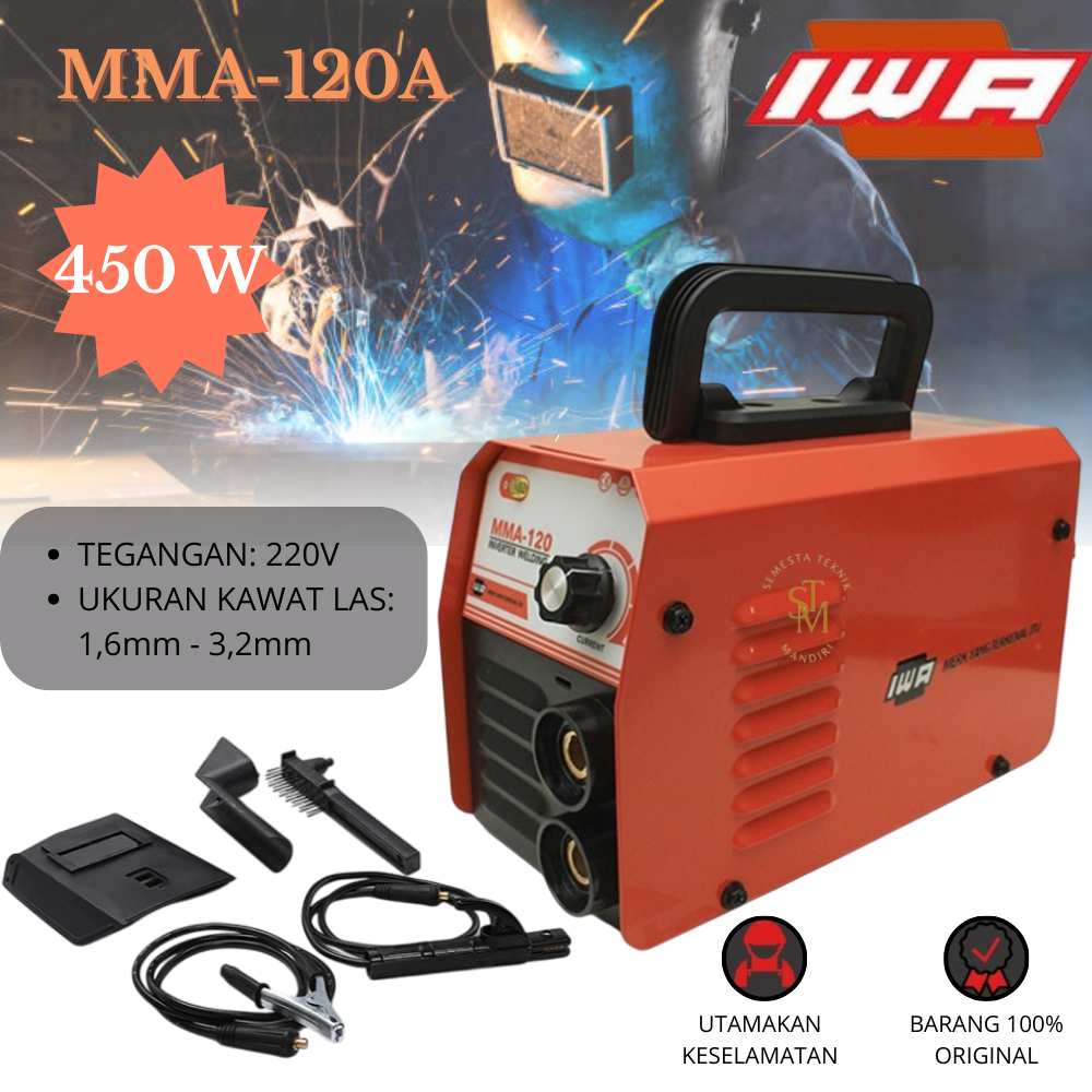 Mesin Las Listrik Mini MIG 450 Watt / Mesin Las MMA 120A Travo Las Welding Inverter IWA Murah ORIGIN