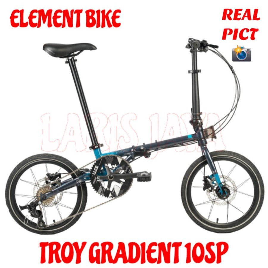 PROMO Element folding bike troy Gradient 10sp 16 inch sepeda lipat element troy 10 gradient 10 sp